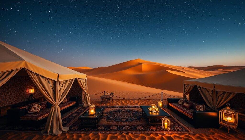 night camping in sahara desert